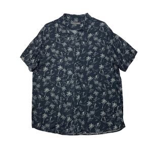 Slate + Stone Shirt Mens XL Extra Large Charcoal White Palm Tree Short Sleeve